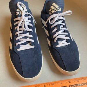 Adidas size 11 Copa Dark Blue Suede & White Casual lace tennis Shoes